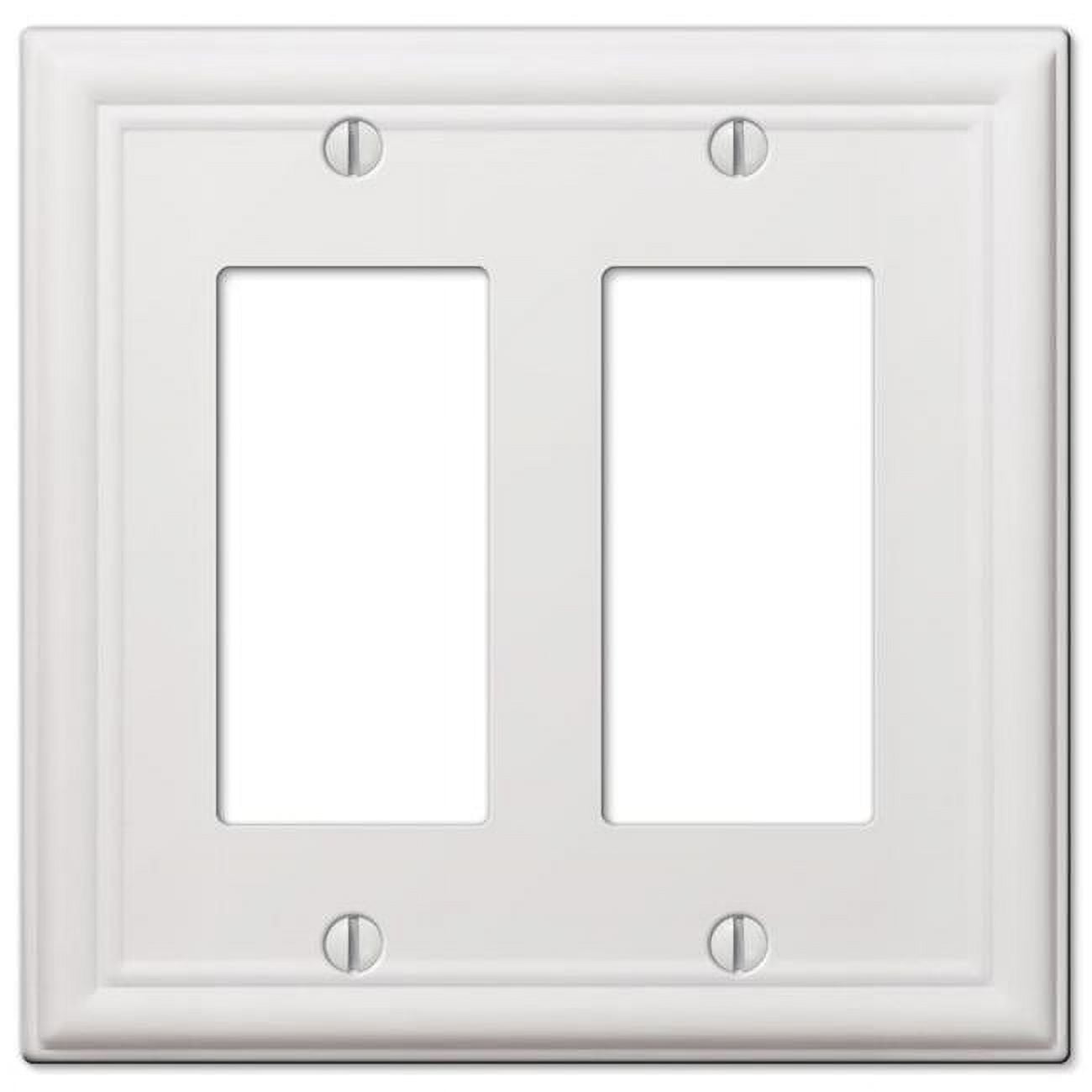 Picture of Amerelle 3003166 Chelsea White 2-Gang Stamped Steel Rocker Wall Plate