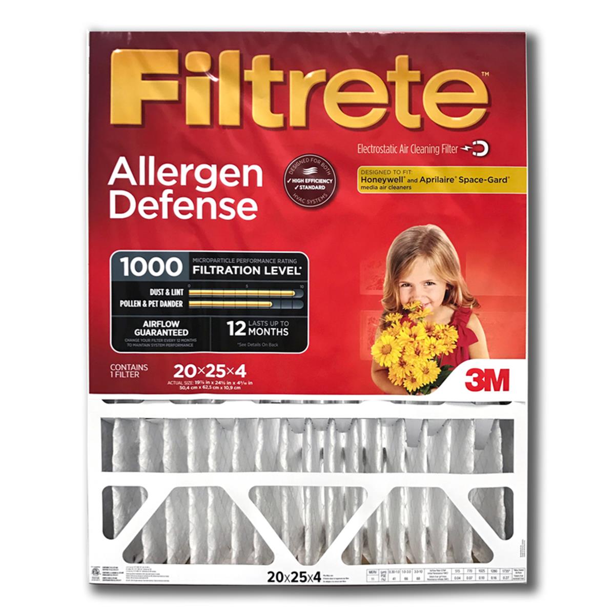 Picture of 3M 4792693 Filtrete 16 x 25 x 4 in. Pleated Ultra Allergen Filter - Pack of 4