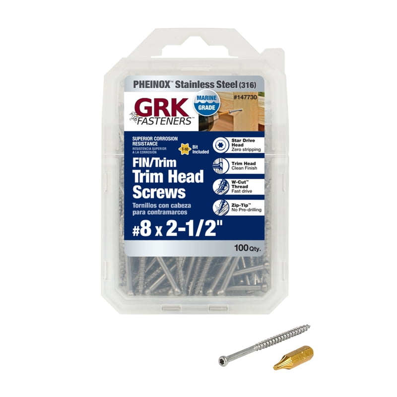 Picture of GRK Fasteners 5021011 No.8 x 2.5 in. Star Trim Head Construction Screws - Pack of 100