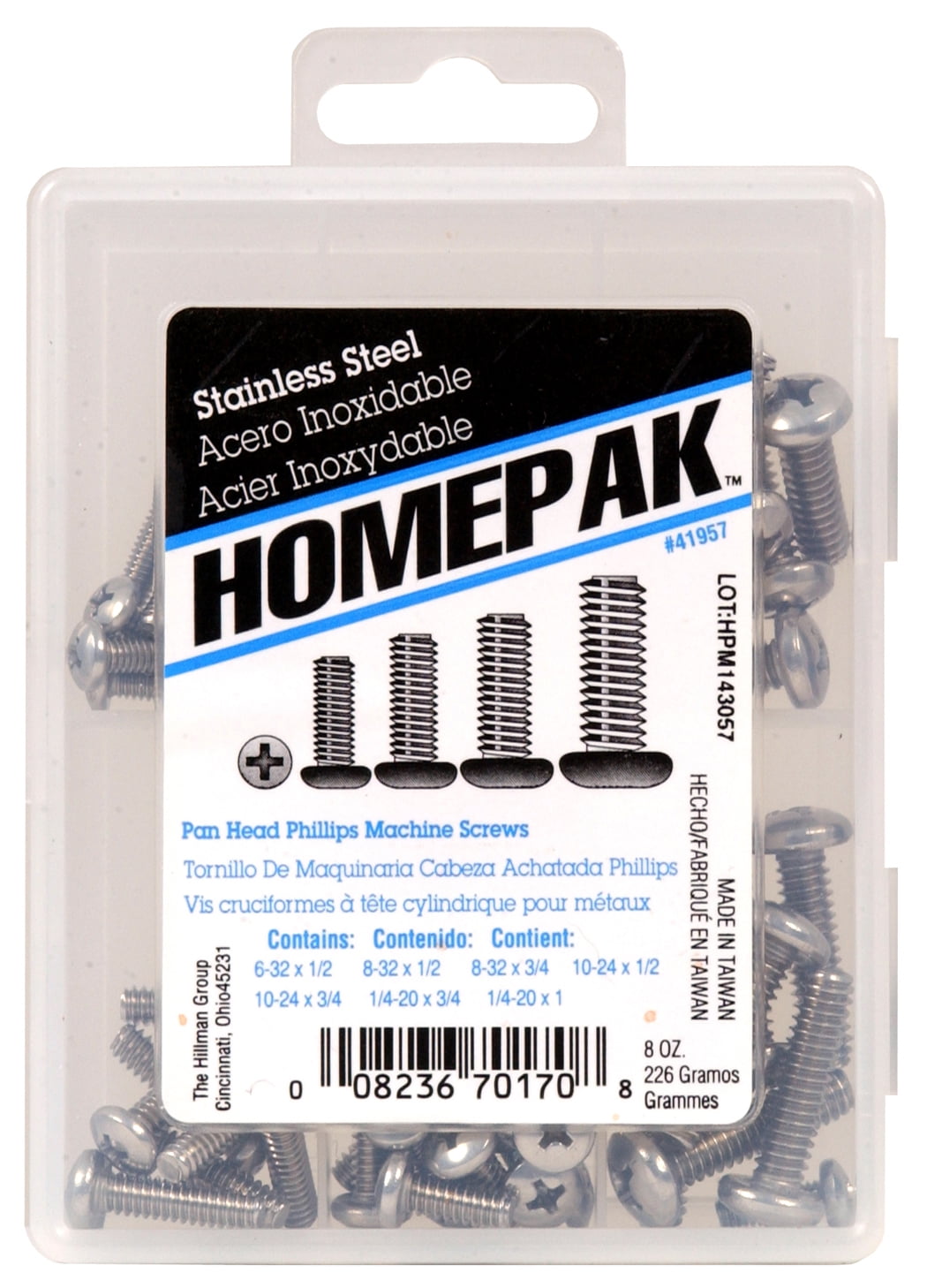 Phillips Pan Head Stainless Steel Machine Screw Kit, Assorted
