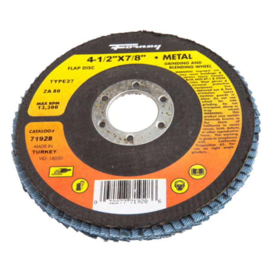 4.5 in. Dia. x 0.87 in. Zirconia Flap Disc, 80 Grit