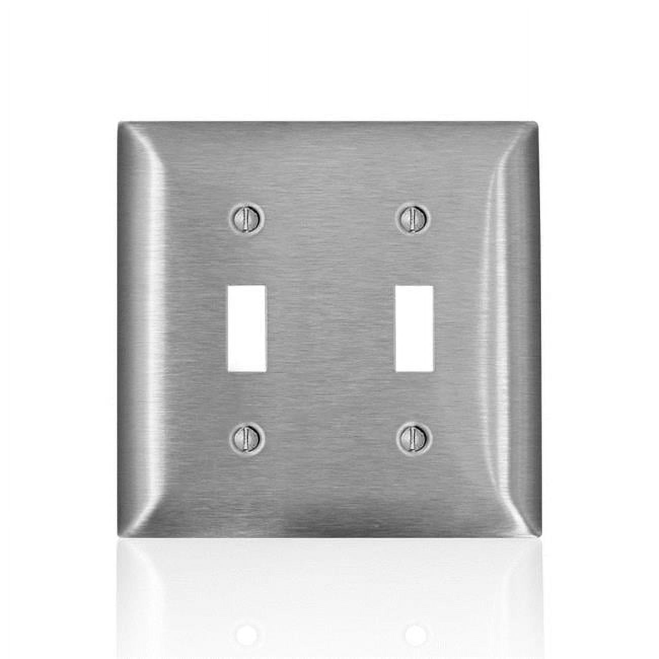 C-Series Stainless Steel 2 Gang Metal Toggle Wall Plate