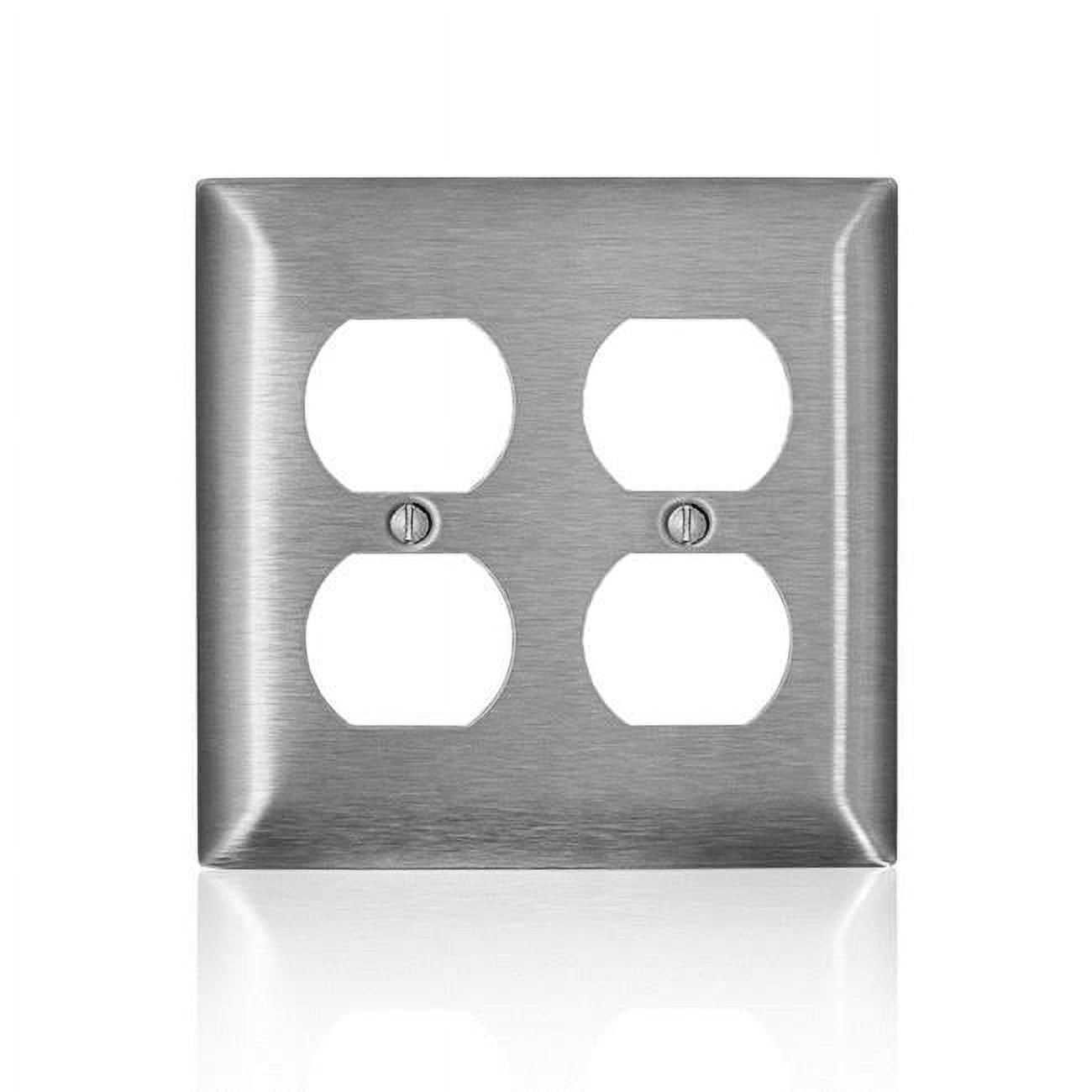 C-Series Stainless Steel 2 Gang Metal Duplex Wall Plate