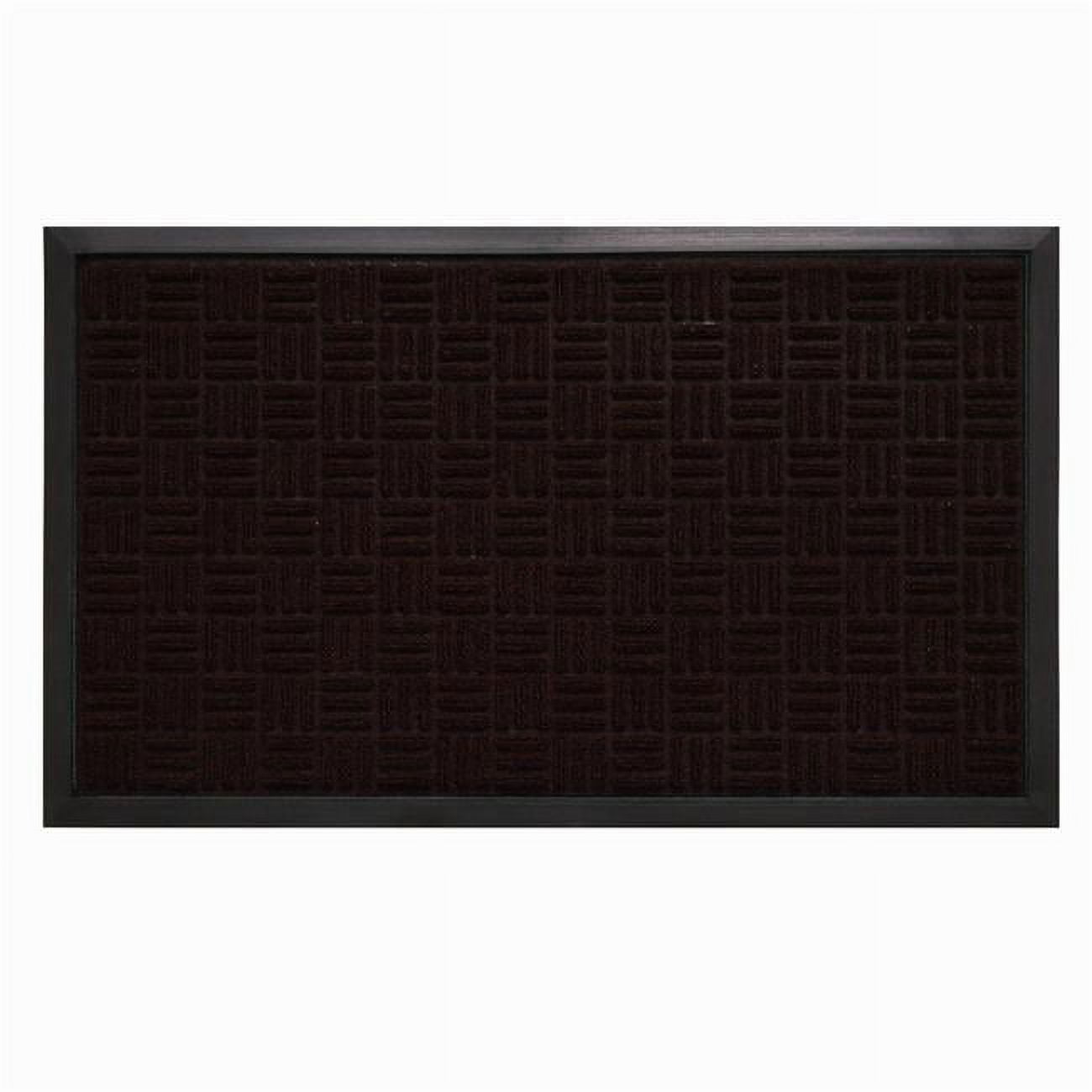 BootShoe Scraper Mat, 36 in L, 24 in W, Parquet Pattern, Olefin Surface, Brown