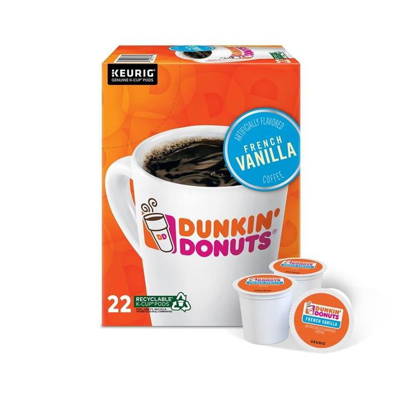 Dunkin Donuts French Vanilla Coffee K-Cups, Pack of 22