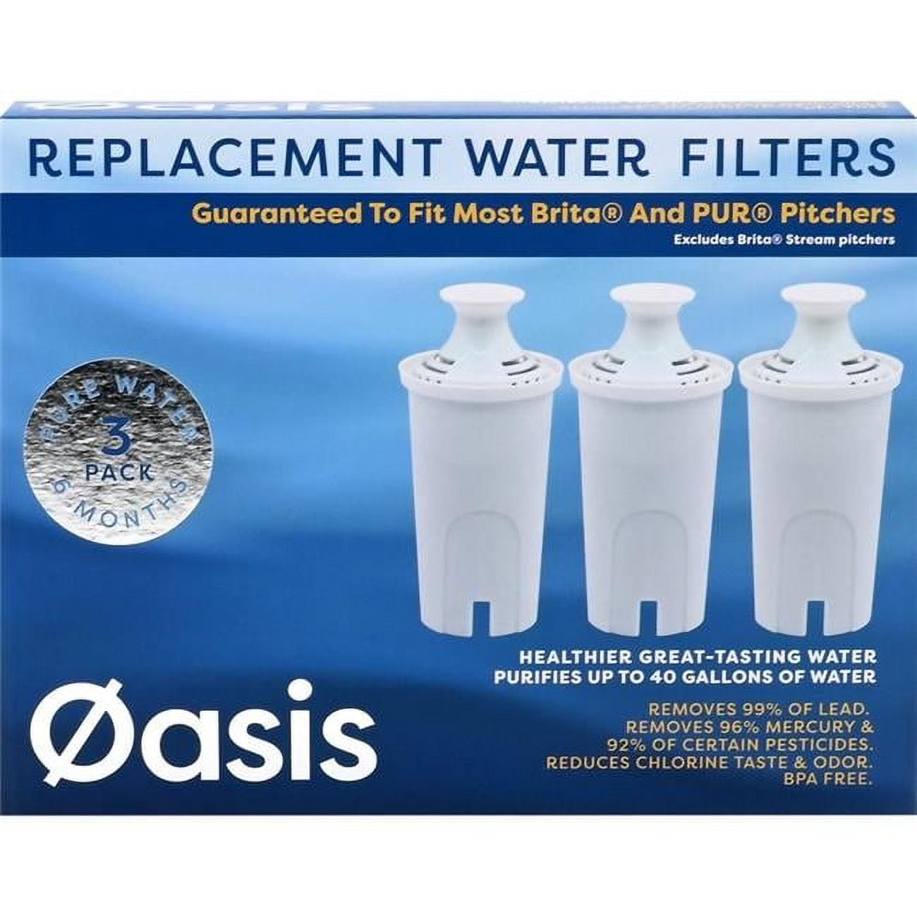 Water Pitcher Replacement Water Filter for Brita & PUR -  Oasis, OA7873