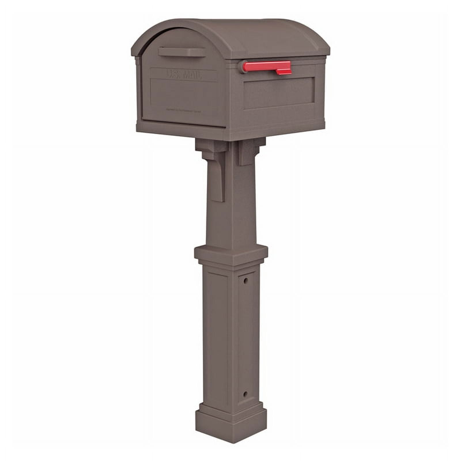 Picture of Grand Haven 5020593 54 x 16.63 x 20 in. Gibraltar Mailboxes Plastic Post & Box Combo Mocha Mailbox
