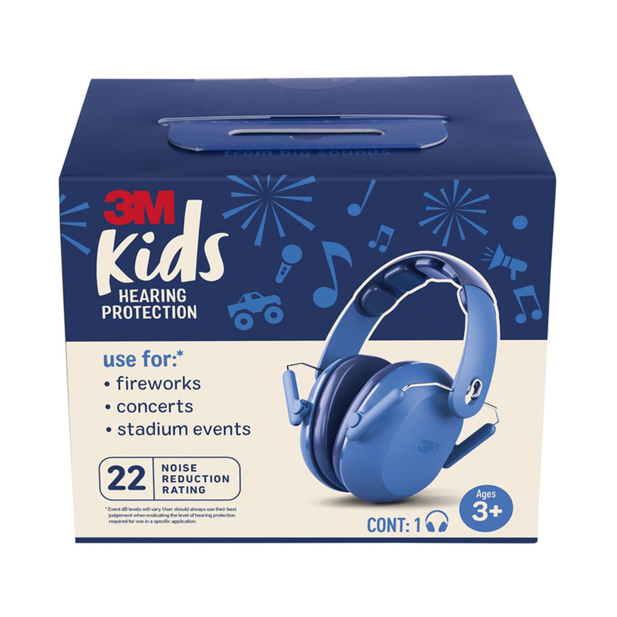 Picture of 3M 2007975 Hearing Protection 22 dB Kids Ear Muffs, Blue