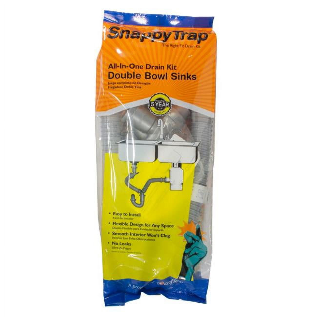 Picture of Snappy Trap 4003542 1.5 in. Dia. PVC Double Sink Drain Kit