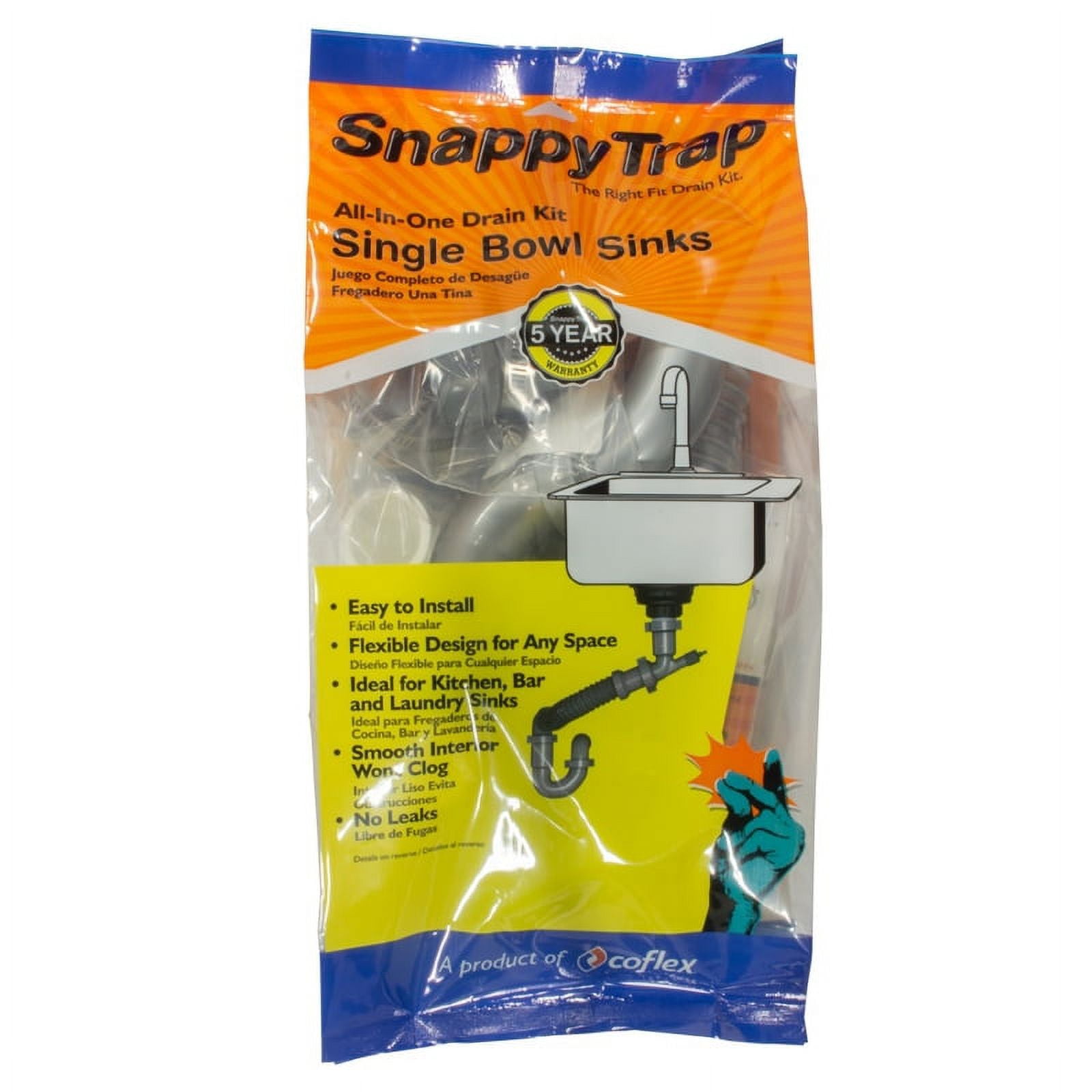 Picture of Snappy Trap 4003543 1.5 in. Dia. PVC Single Sink Drain Kit
