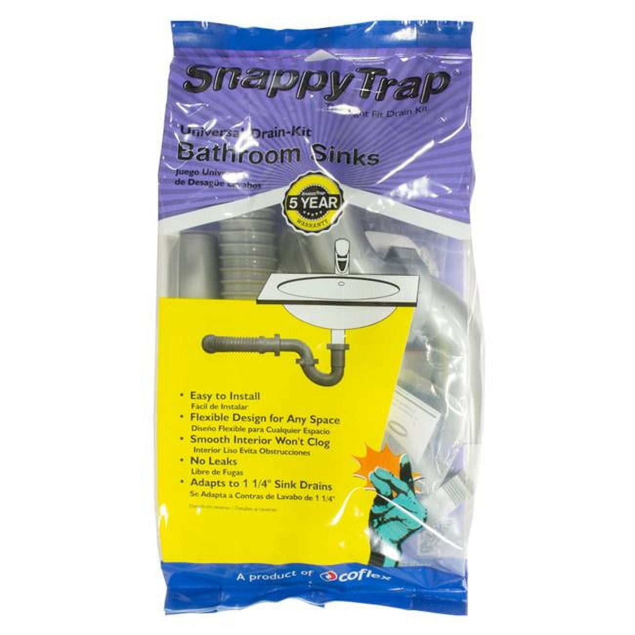 Picture of Snappy Trap 4003544 1.5 or 1.25 in. Dia. Universal PVC Single Sink Drain Kit