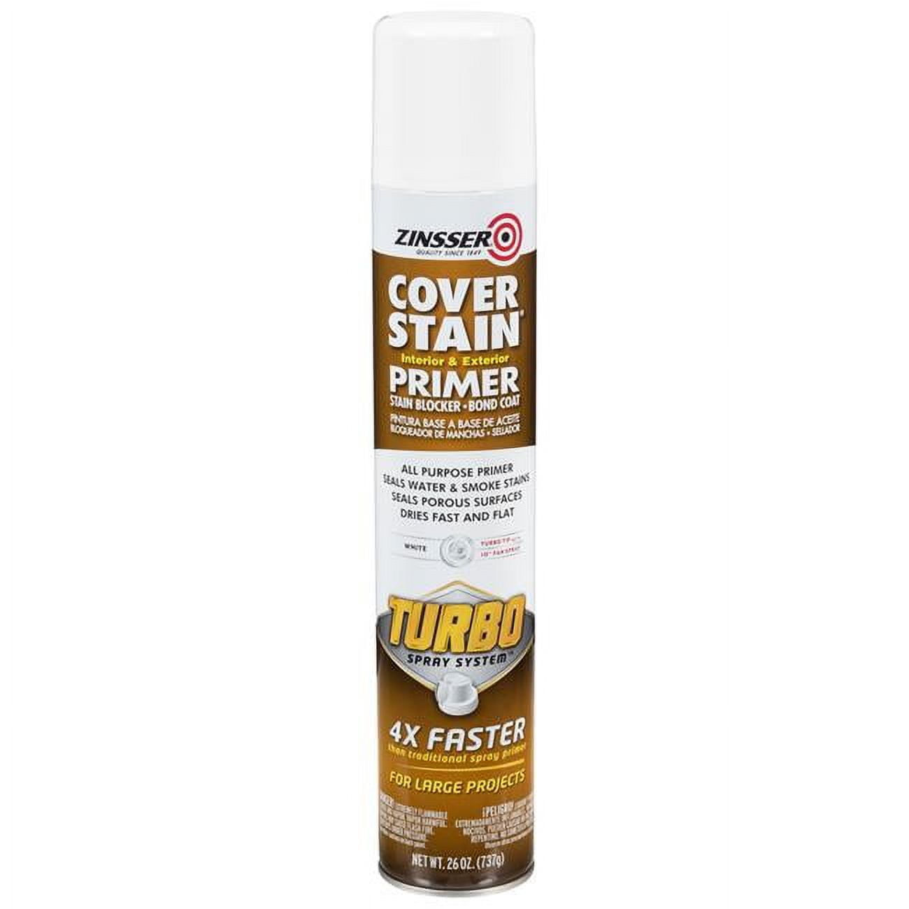 Picture of Zinsser 1014916 26 oz Cover Stain Primer with Turbo Spray System White Flat & Matte - Pack of 6