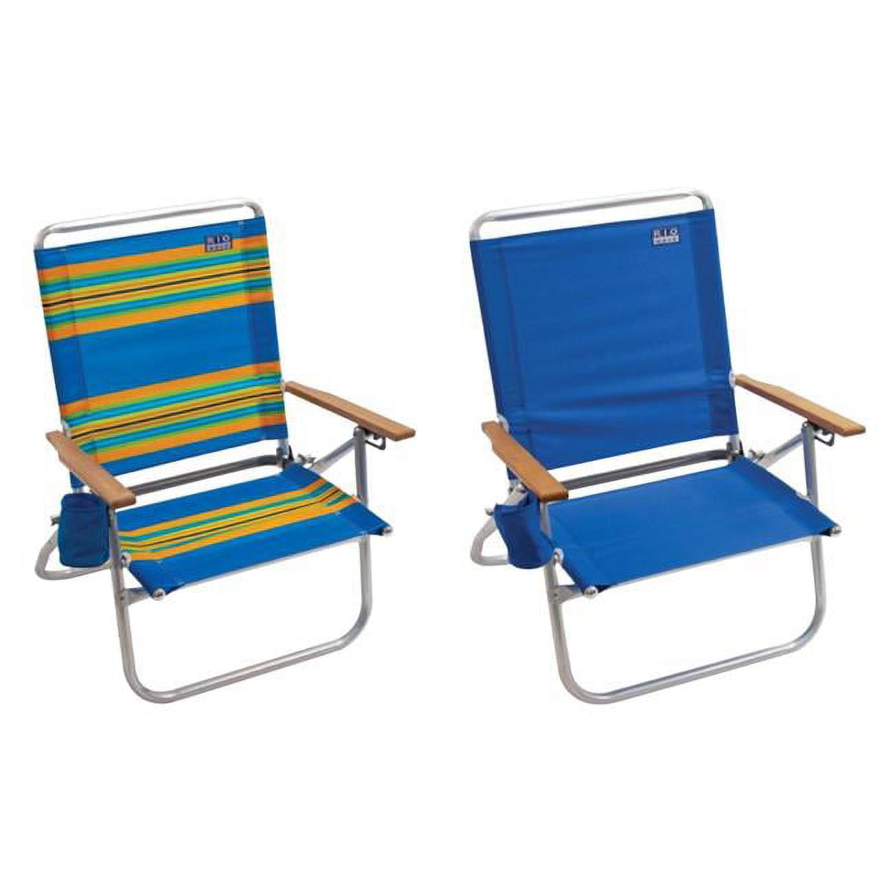 Picture of Rio Brands 8028398 Easy in Easy Out 3 Position Adjustable Assorted Colors Folding Chair, Pack of 4