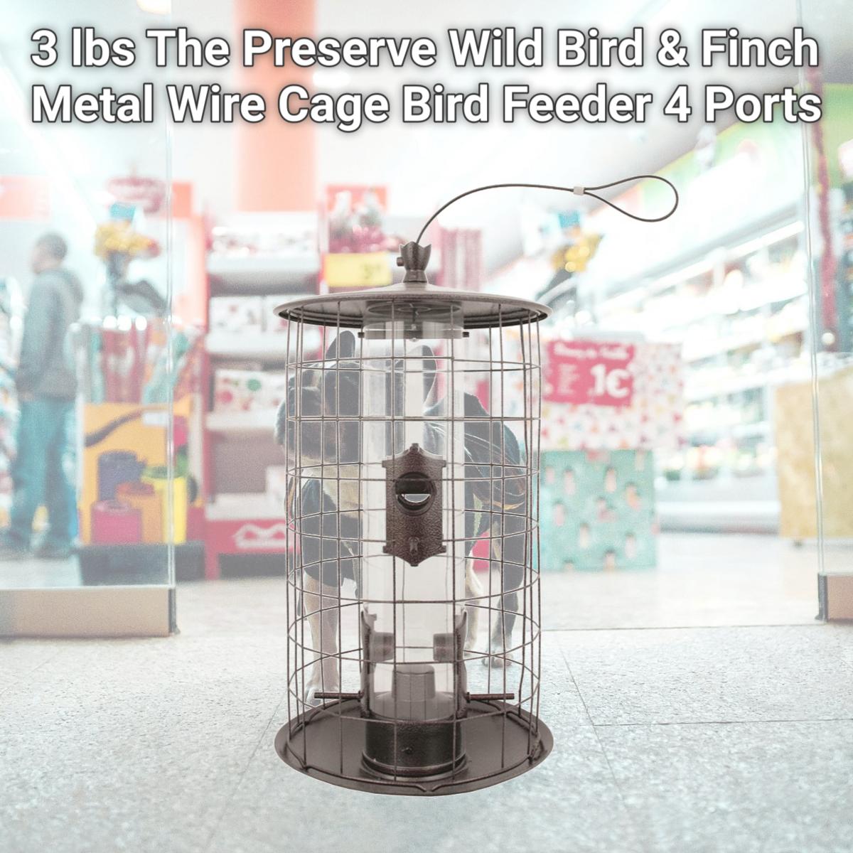 Picture of Perky-Pet 8040454 3 lbs The Preserve Wild Bird & Finch Metal Wire Cage Bird Feeder&#44; 4 Ports