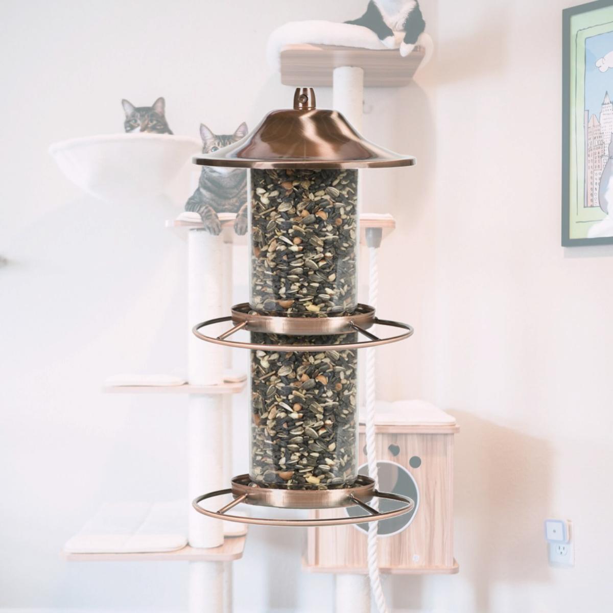 Picture of Perky-Pet 8039814 4.5 lbs Wild Bird Copper Panorama Bird Feeder, 2 Ports