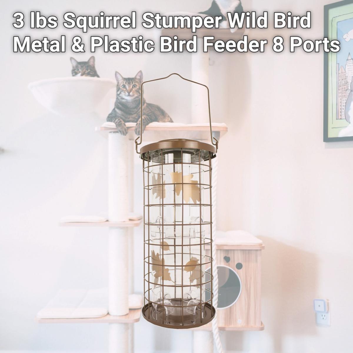 Picture of Perky-Pet 8039796 3 lbs Squirrel Stumper Wild Bird Metal & Plastic Bird Feeder&#44; 8 Ports