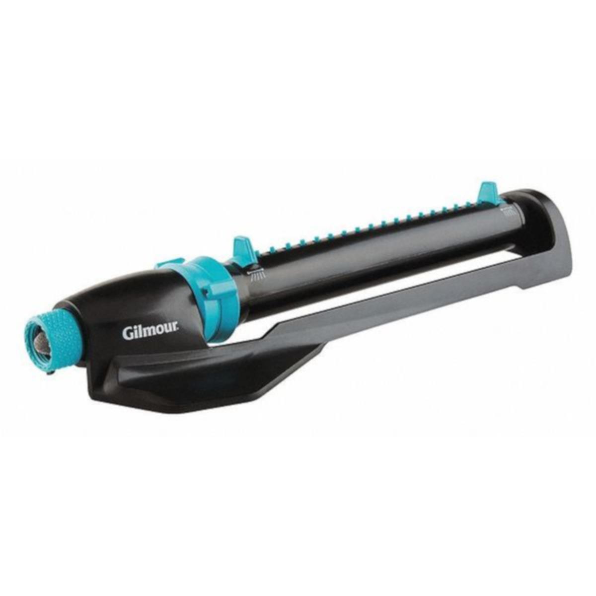 Gilmour Metal Elevated Base Medium Duty 1-Rectangular Pattern Oscillating Sprinkler for 4000 sq. ft. - Black & Turquoise