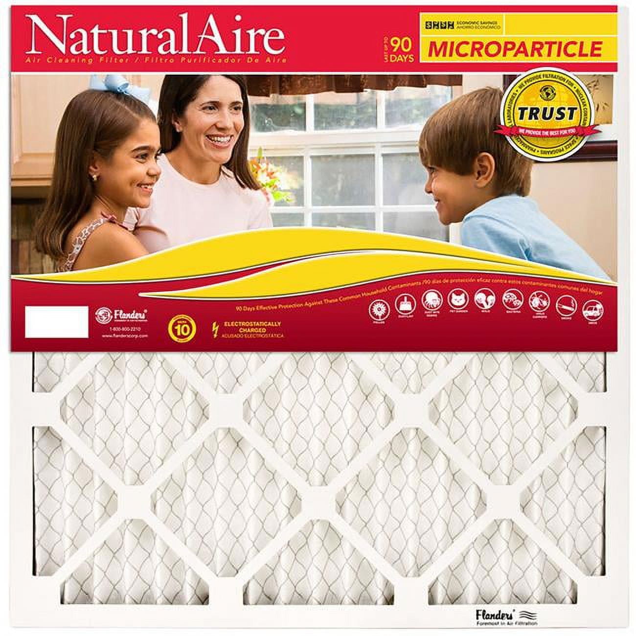 Picture of AAF Flanders 4000976 18 x 24 x 1 in. Naturalaire Synthetic 10 Merv Pleated Microparticle Air Filter Case - Pack of 6