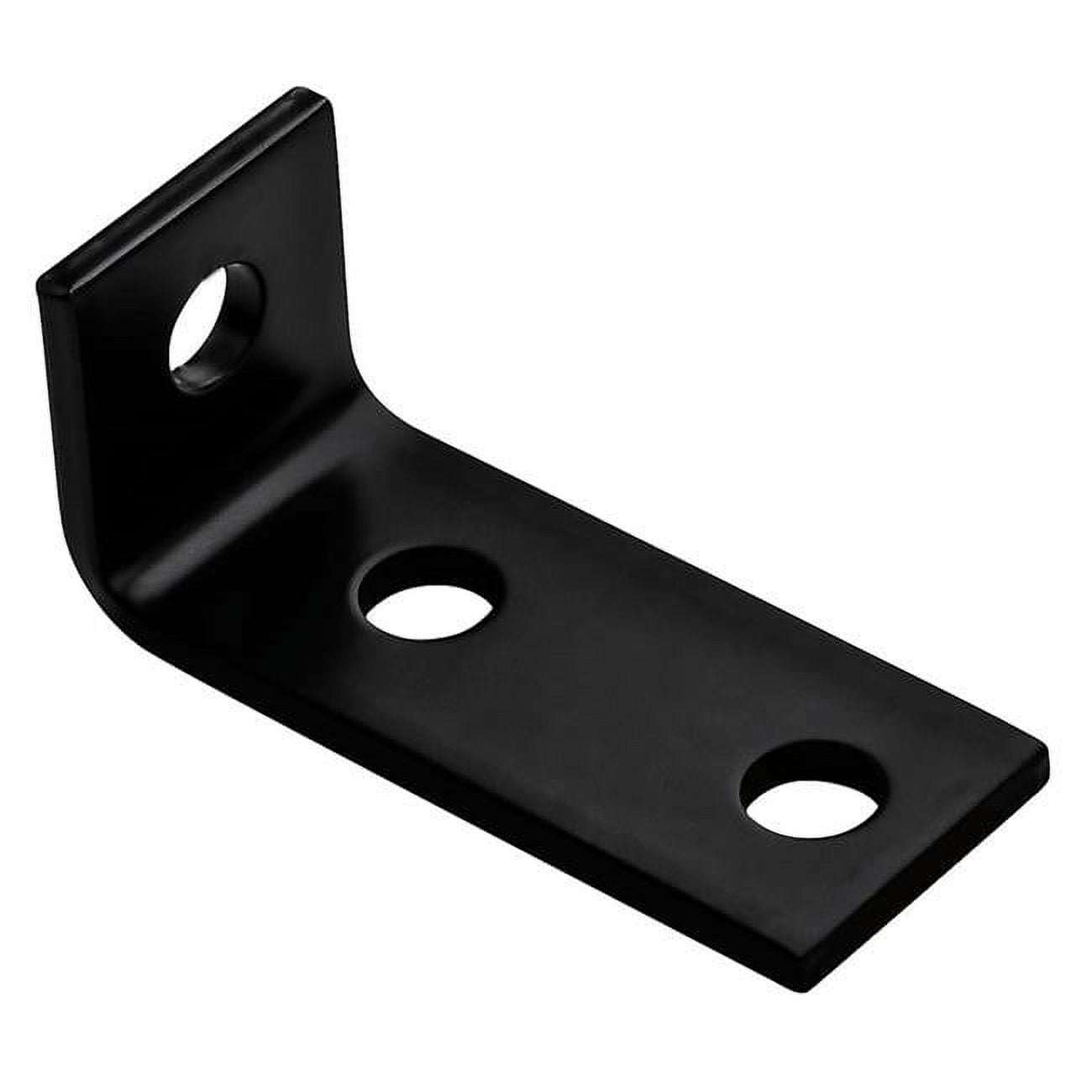 3.5 x 1.5 x 0.18 in. Black Steel Offset Leg Corner Brace