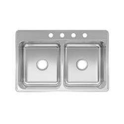 Picture of Keeney 4666327 33 x 22 in. Stainless Steel Top Mount Double Bowl Kitchen Sink