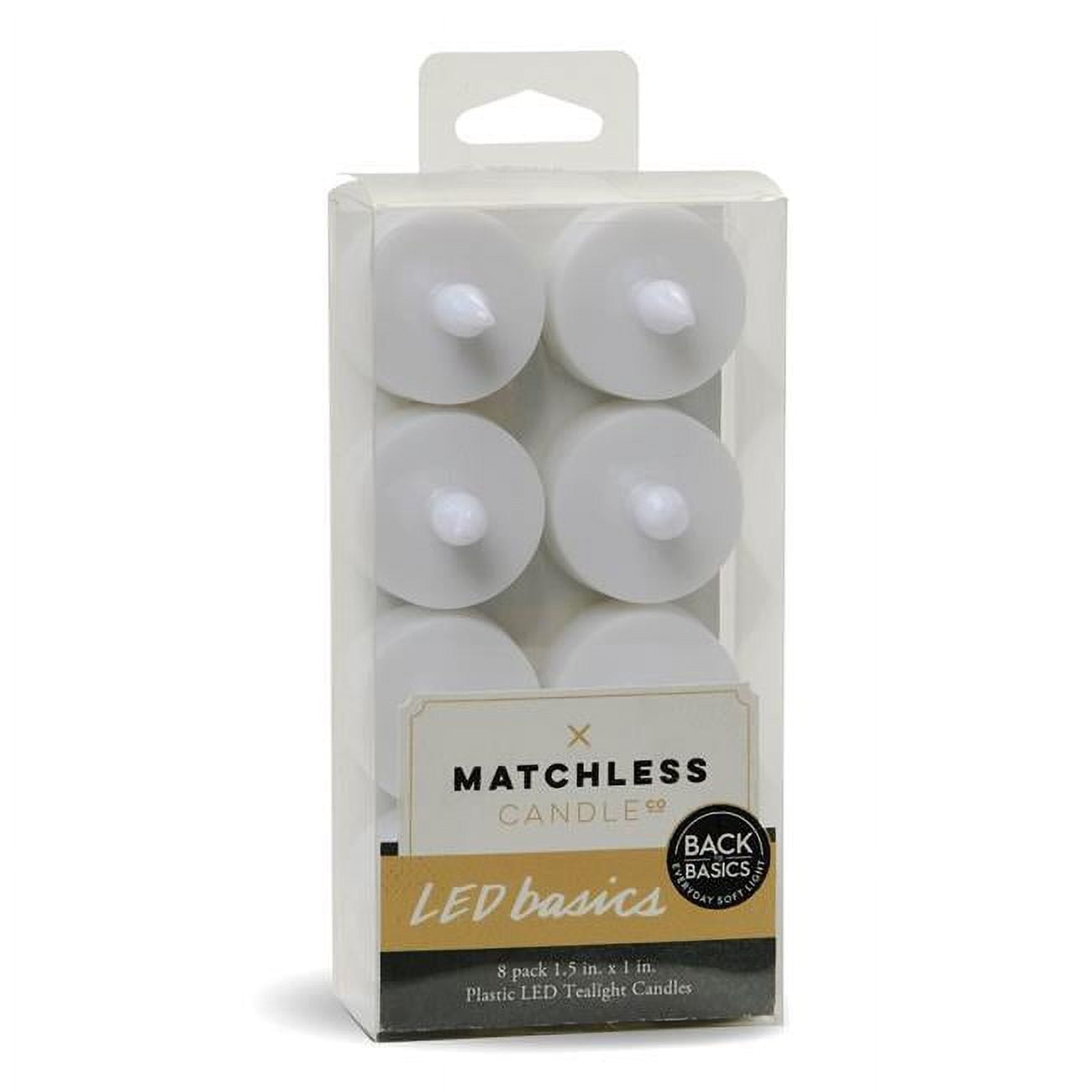 9046007 1.5 x 1.5 in. Dia. Matchless Darice White Unscented Scent Tealight Flameless Flickering Candle - Pack of 4