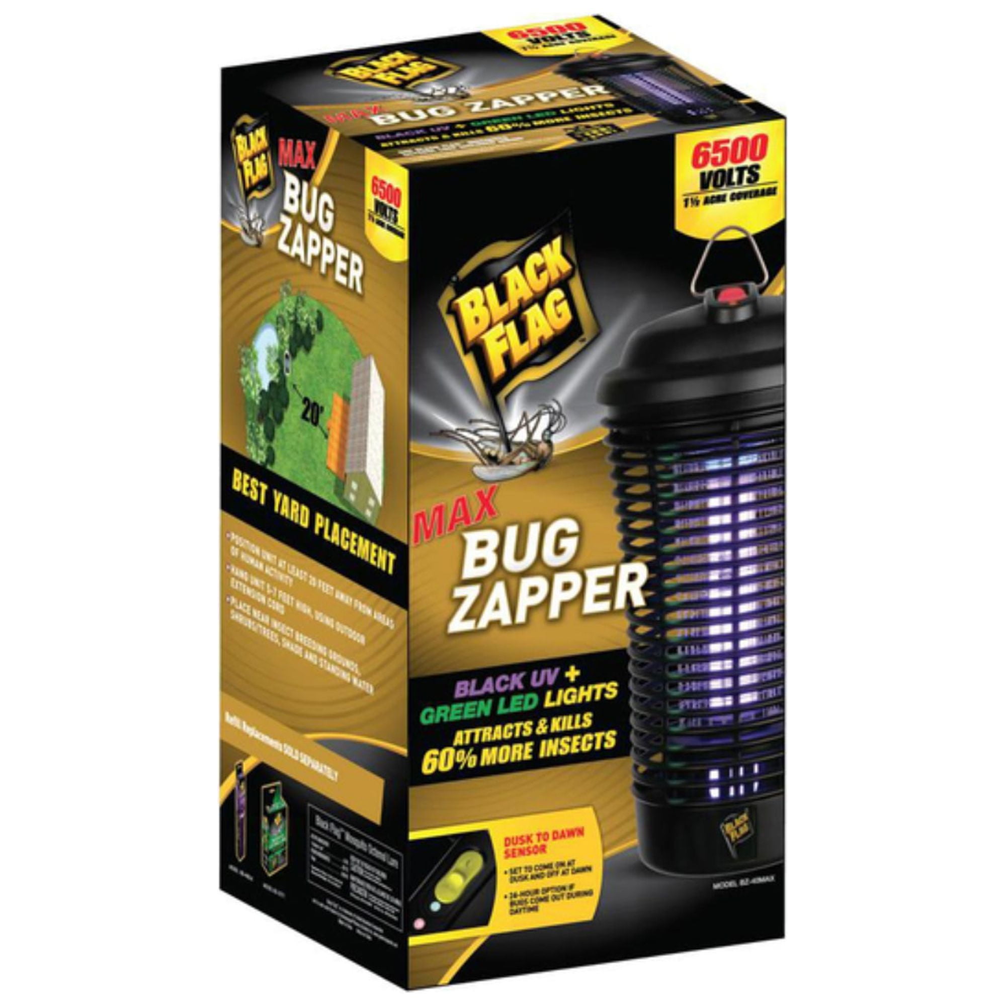 Picture of Black Flag 7008379 40W 1.5 Acre Flag Max Outdoor Bug Zapper&#44; Black