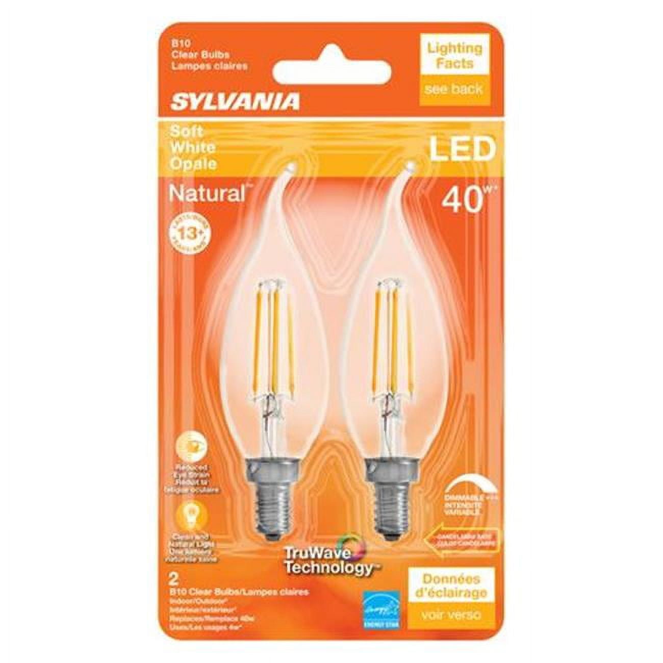 Picture of Osram Sylvania 3005252 40W B10 E12 LED Bulb for Indoors, Soft White - Pack of 2