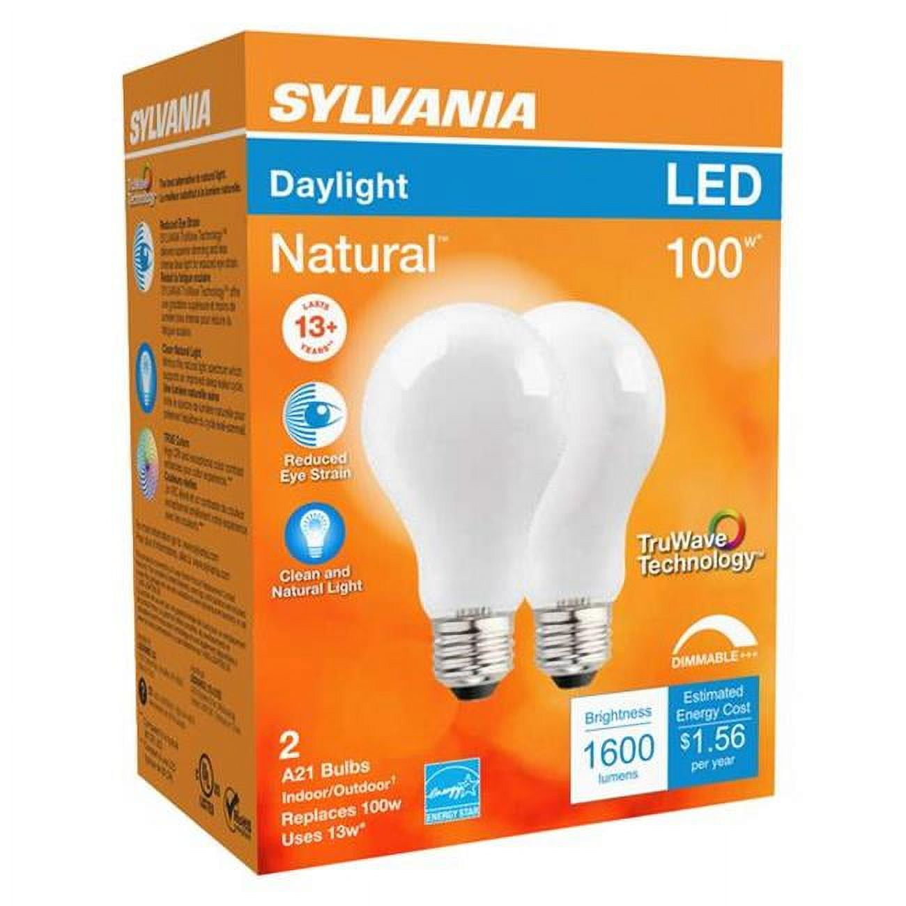 Sylvania Natural A21 E26 (Medium) LED Bulb Daylight 40/60/100 Watt Equivalence 1 pk