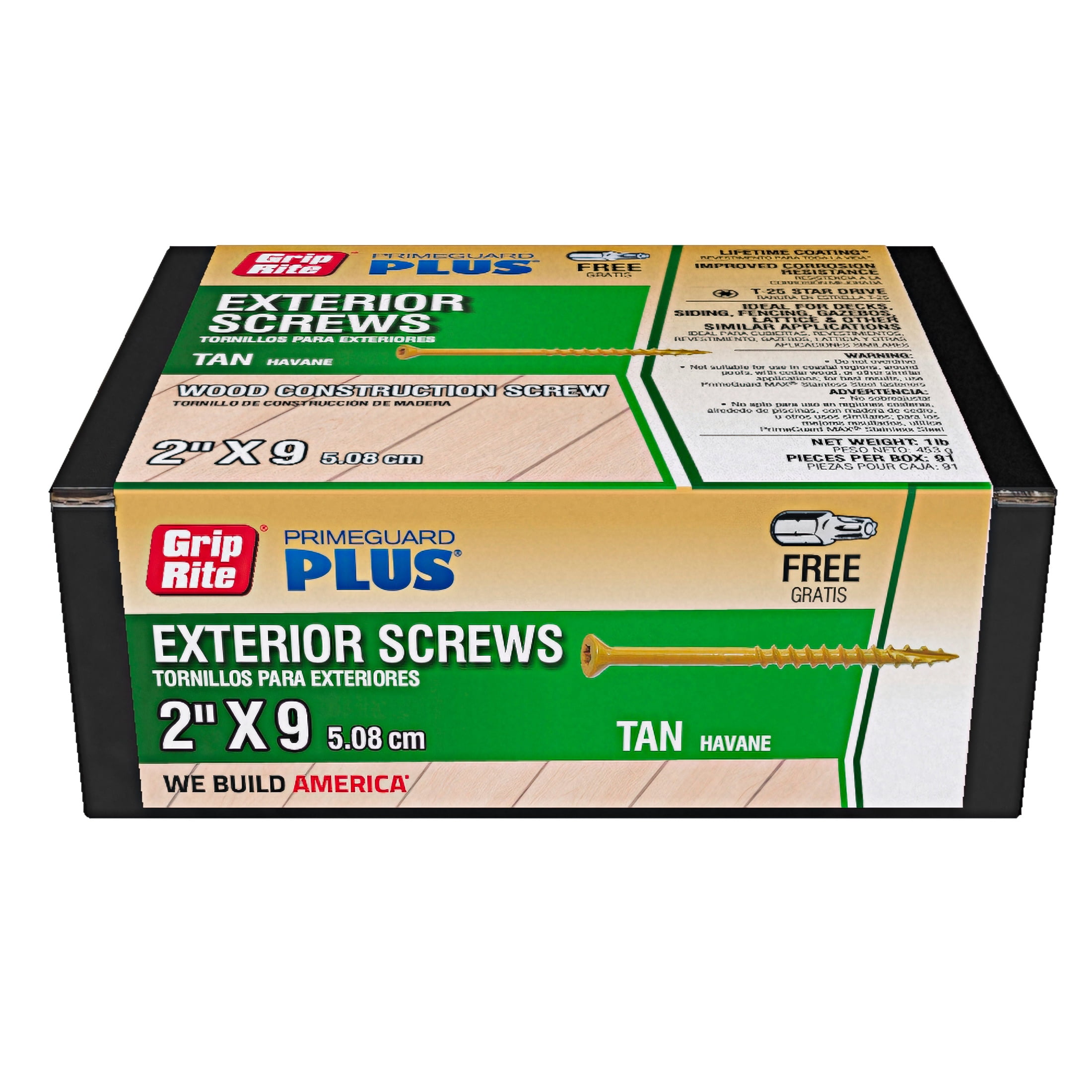 2 in. 1 lbs No.8 Star Screw, Tan