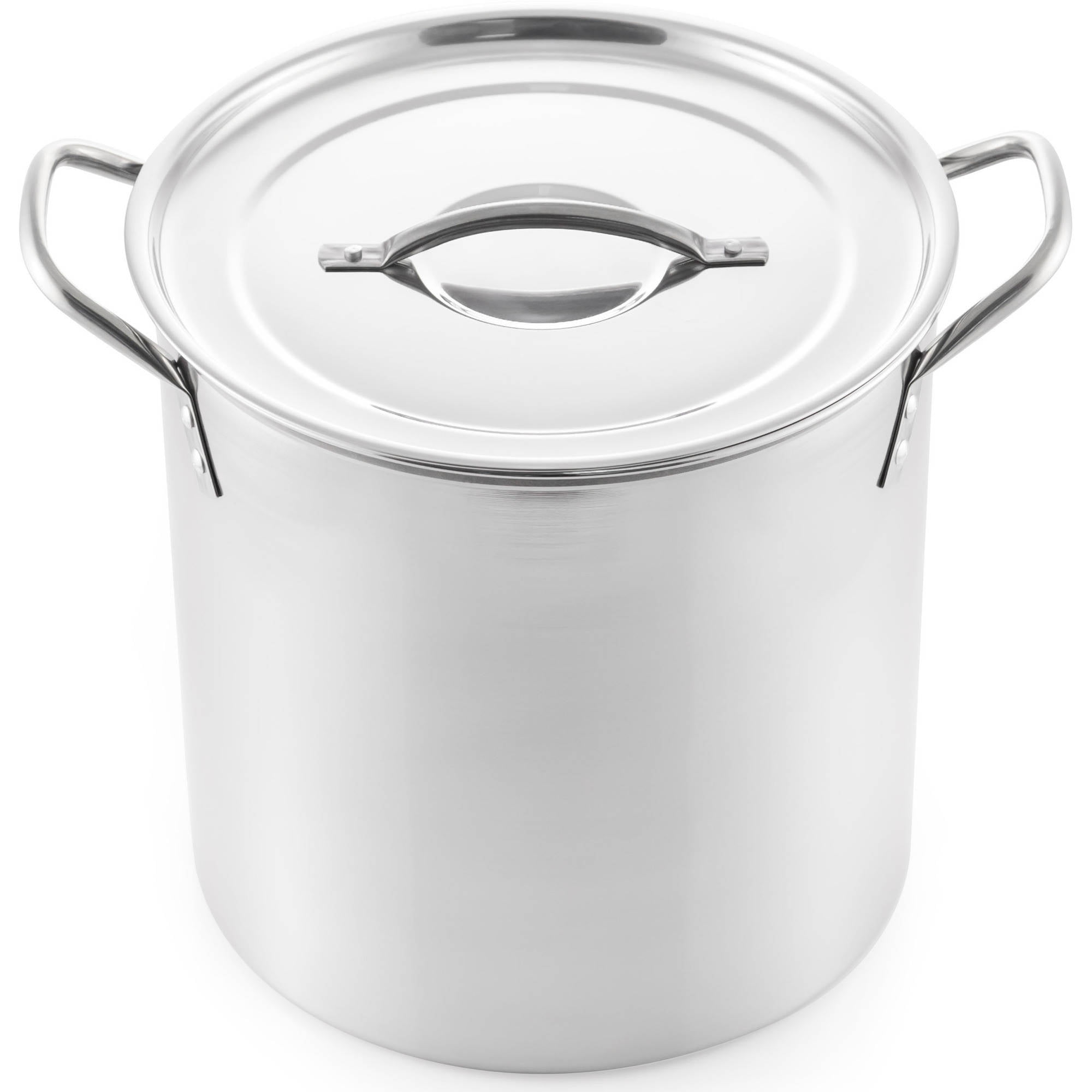 10 in. 12 qt. Stainless Steel Stock Pot - Silver