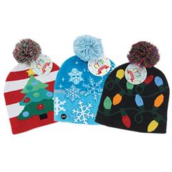 Picture of DM Merchandising 9037316 Lotsa Lites Christmas Knitted Acrylic Hat - Pack of 24