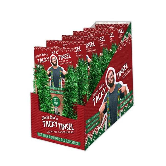 Picture of DM Merchandising 9065245 Uncle Bobs Christmas Light Up Tinsl Garland Suspenders - Pack of 24