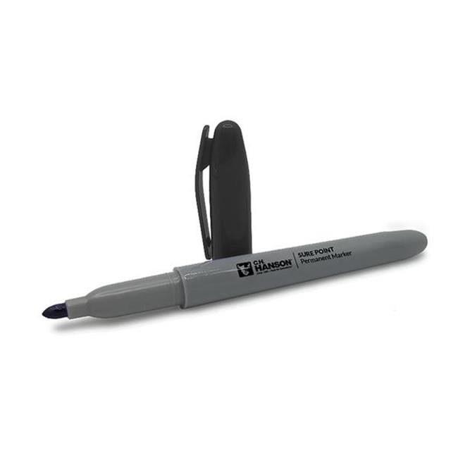 C.H. Hanson 2008397 El Marko Sure Point Medium Tip Permanent Marker - Black pack of 12