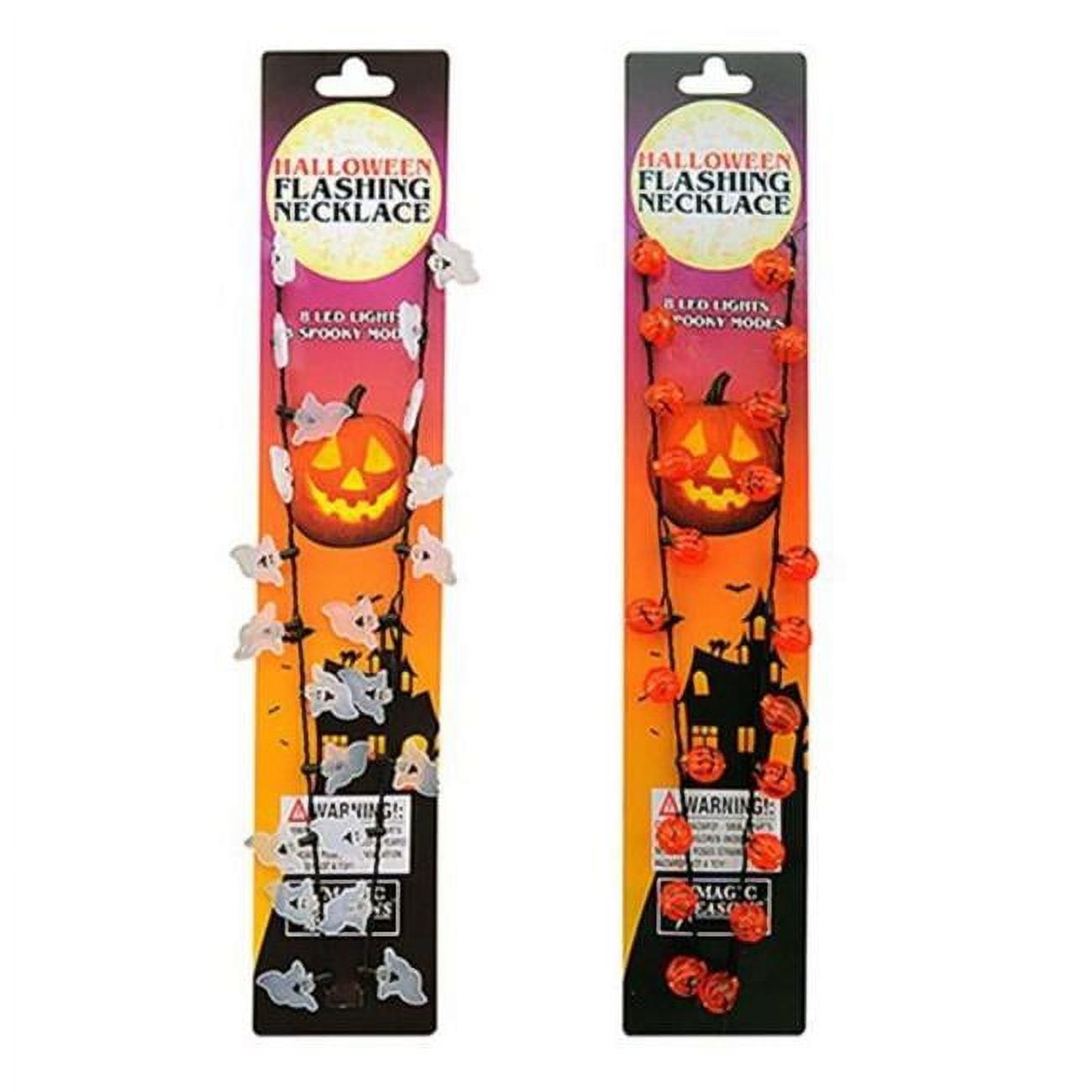 Pumpkin & Ghost Flash Necklace for Christmas Decor - Pack of 12