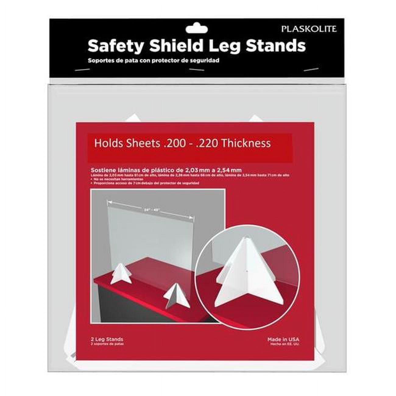 Thick Gauge Safety Shield Leg Stands - Pack of 12
