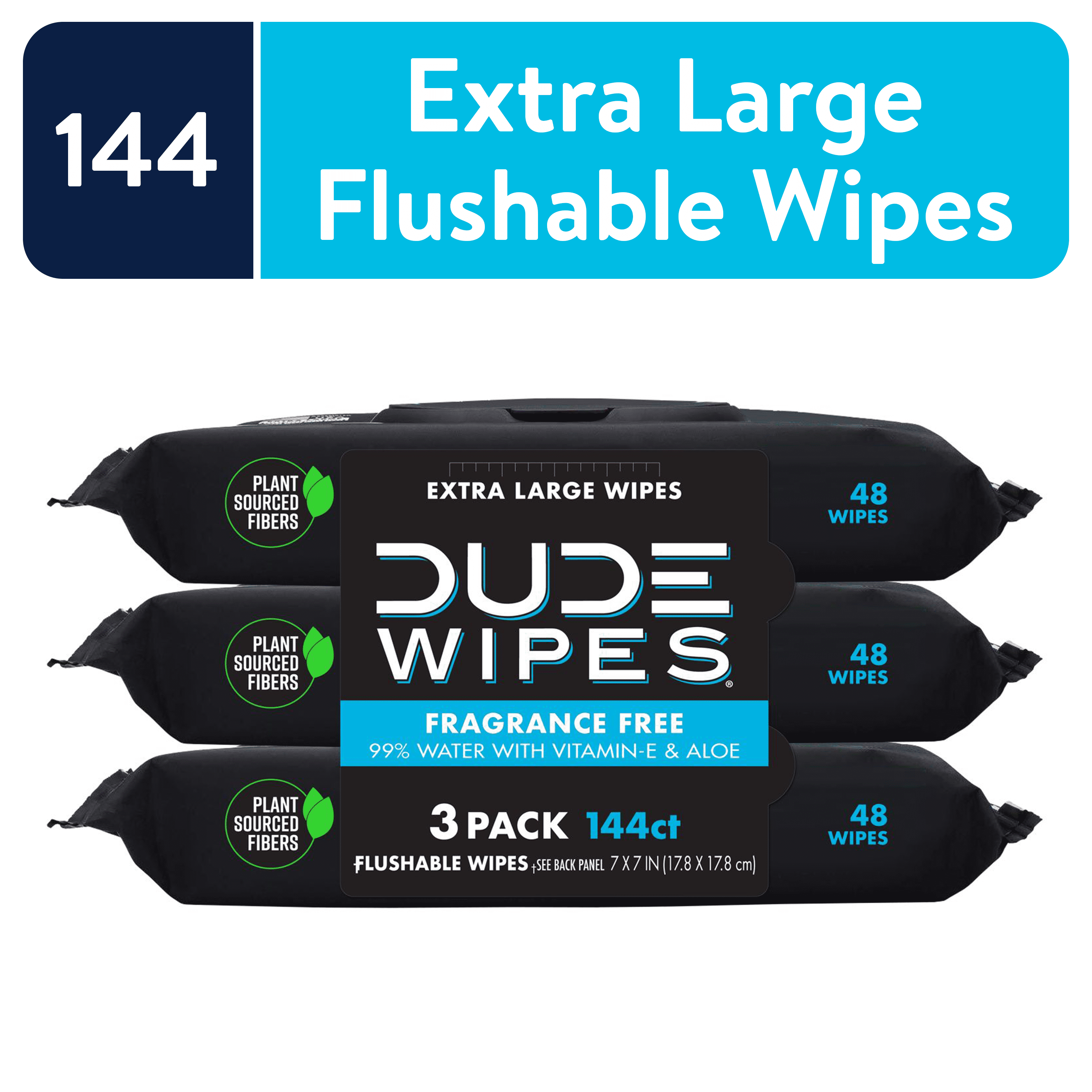 Disposable Wet Wipes - Case of 4 - Pack of 3 - 48 Count