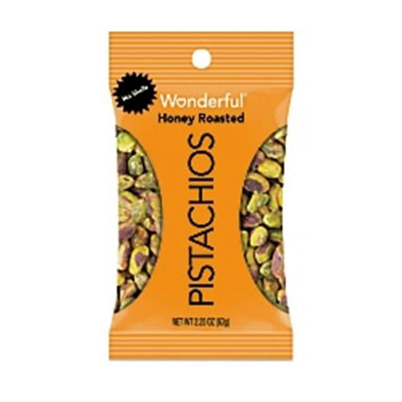 Picture of Wonderful 9057503 2.25 oz No Shells, Honey Roasted Pistachios - Pack of 8