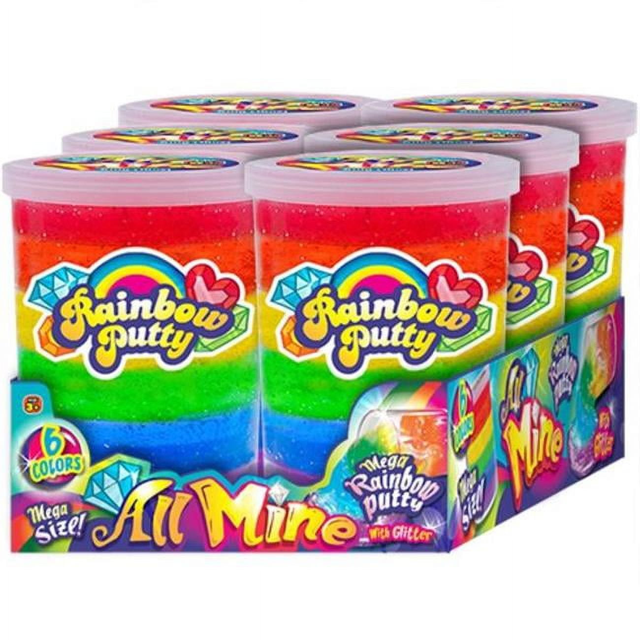 Rainbow Assorted Putty with Glitter - Pack of 6