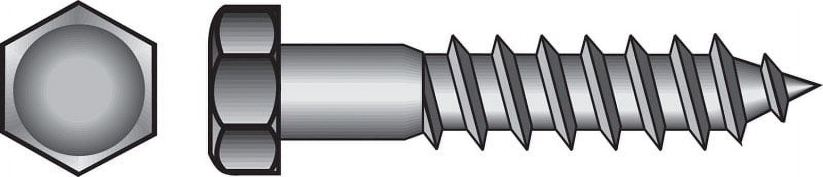 0.5 x 4 in. Zinc Plated Hex Lag Screw