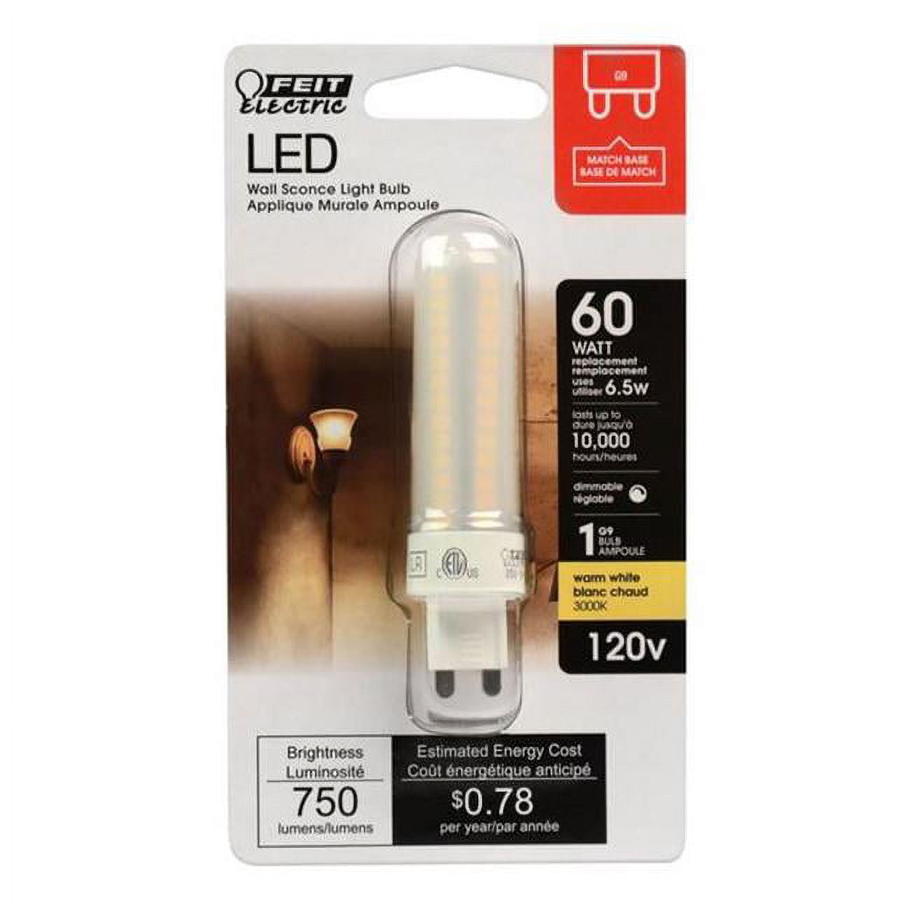 60 watts T4 G9 LED Bulb, Warm White