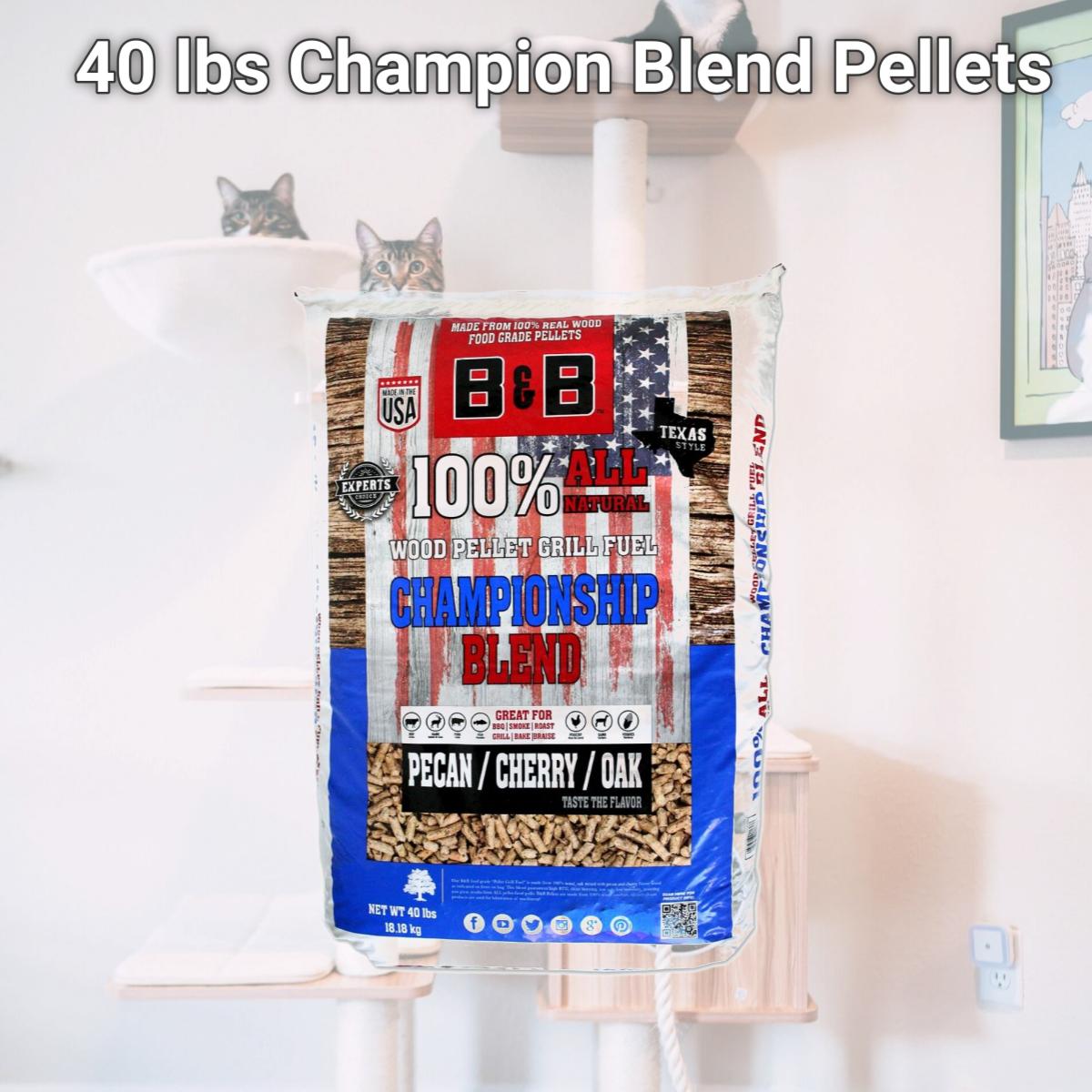 Picture of B&B Charcoal 8039602 40 lbs Champion Blend Pellets