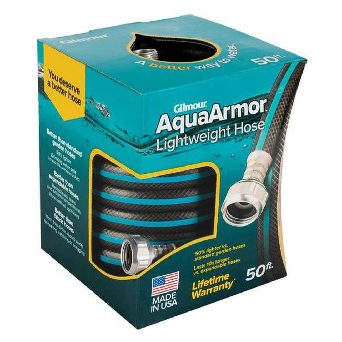 0.5 in. dia. x 50 ft. Gilmour AquaArmor Plastic Garden Hose, Black