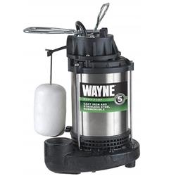 4003742 1 by 2 HP 5100Gph Stainless Steel Vertical Float Switch AC Top Submersible Sump Pump -  Wayne