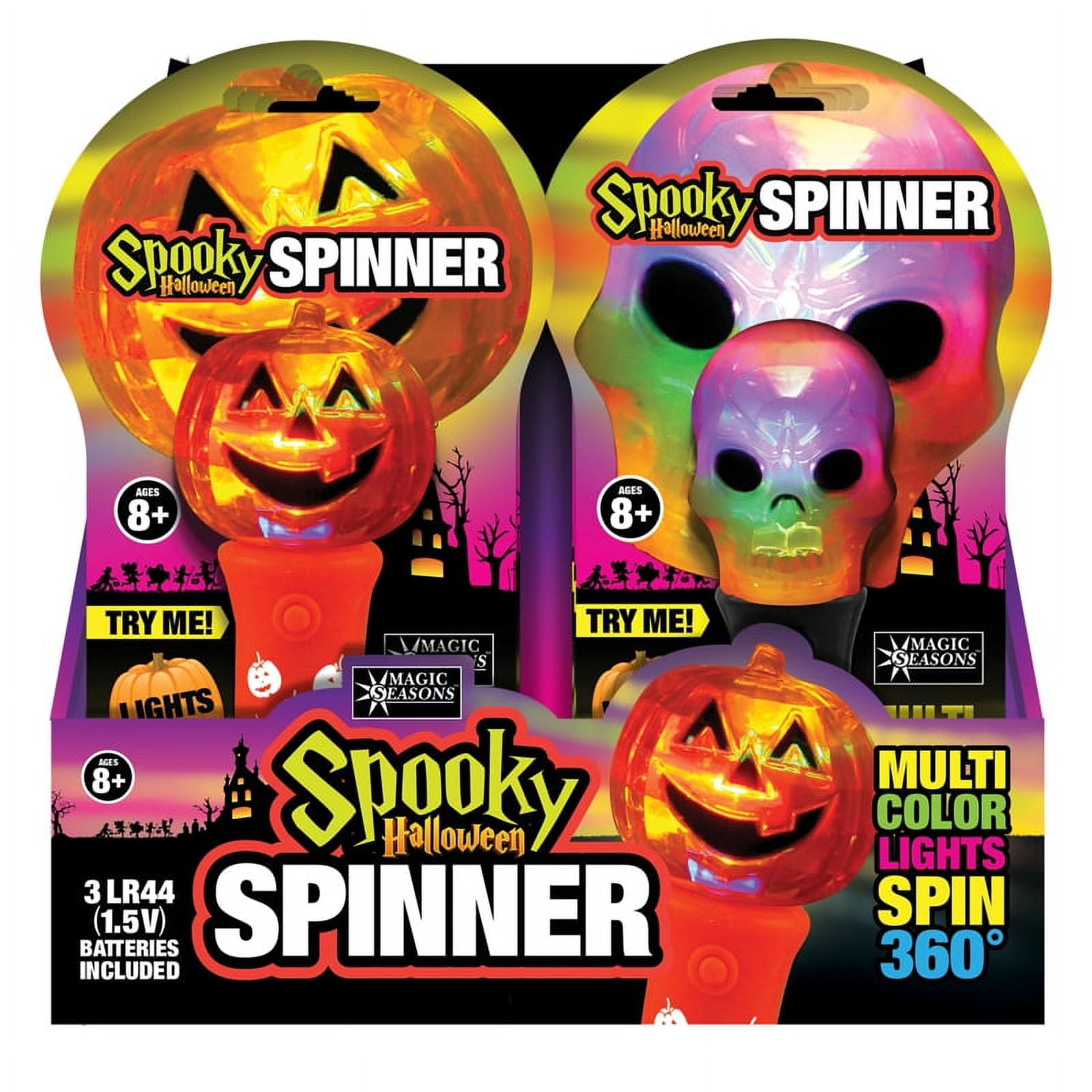 LEDz Magic Seasons Prelit Spooky Spinner Lights - Pack of 12