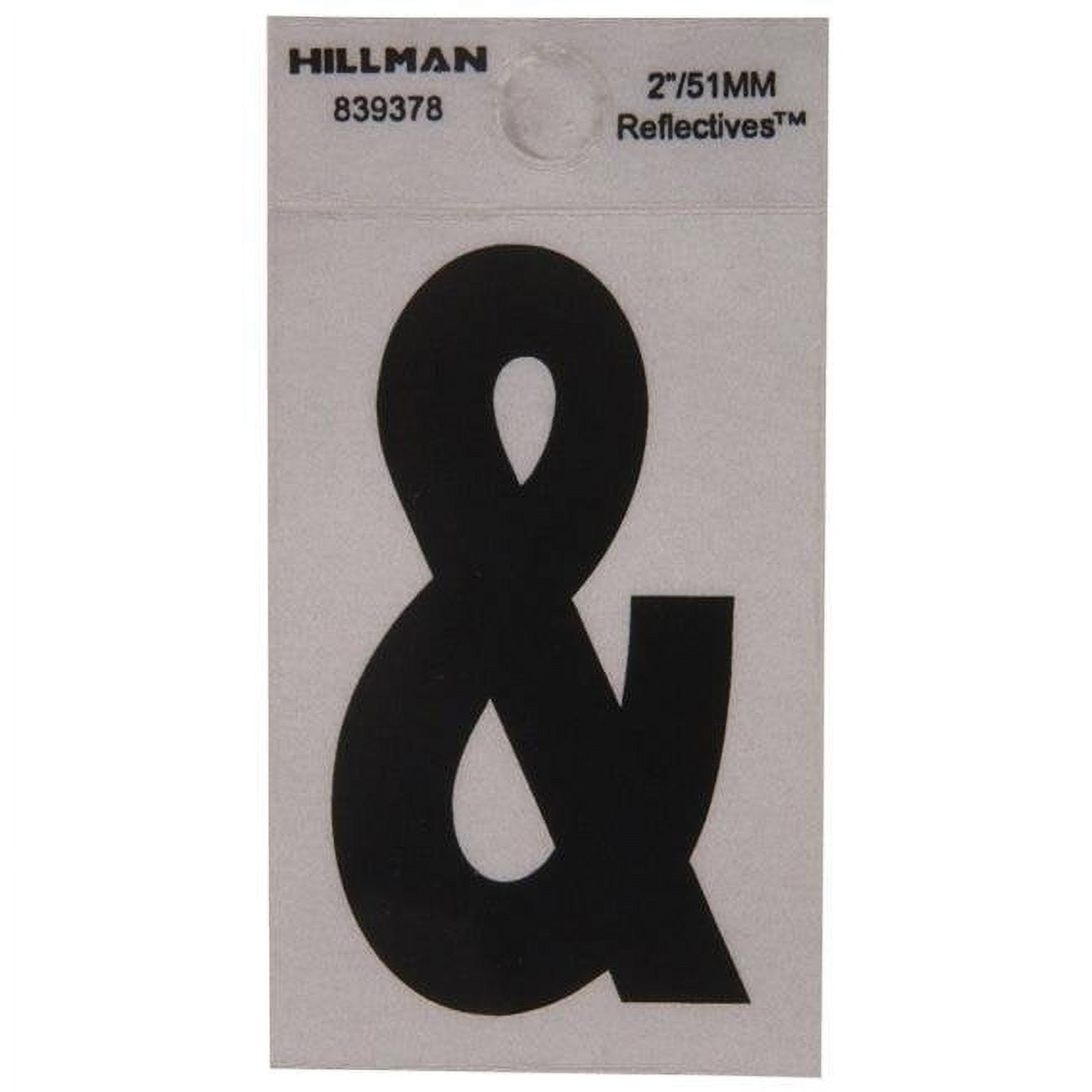 2 in. Reflective Black Mylar Special Character Ampersand Self-Adhesive Symbol - Pack of 6