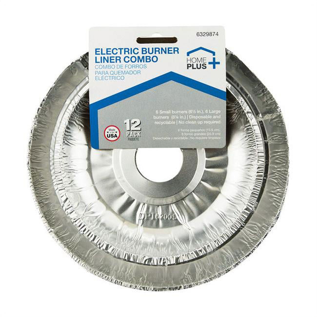Picture of Home Plus 6329874 Durable Foil Electric Burner Liner&#44; Silver - Pack of 12 - 12 per Pack