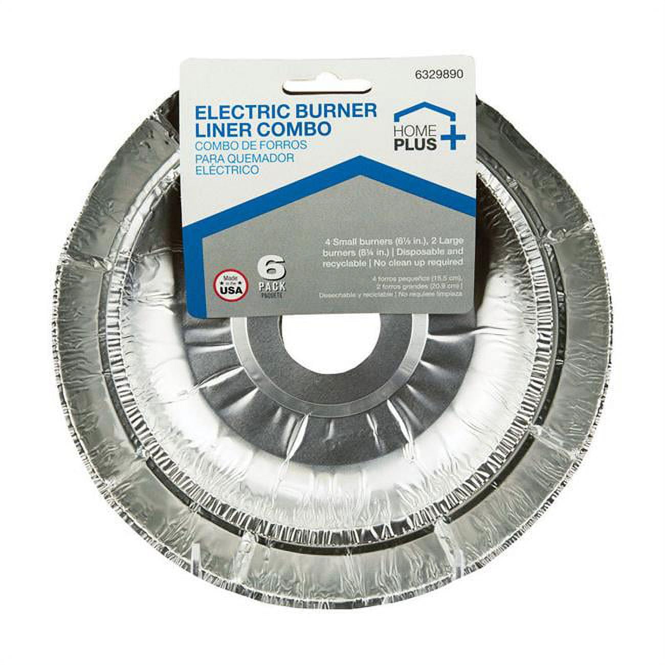 Picture of Home Plus 6329890 Electric Burner Liner&#44; Silver - Pack of 12 - 6 per Pack