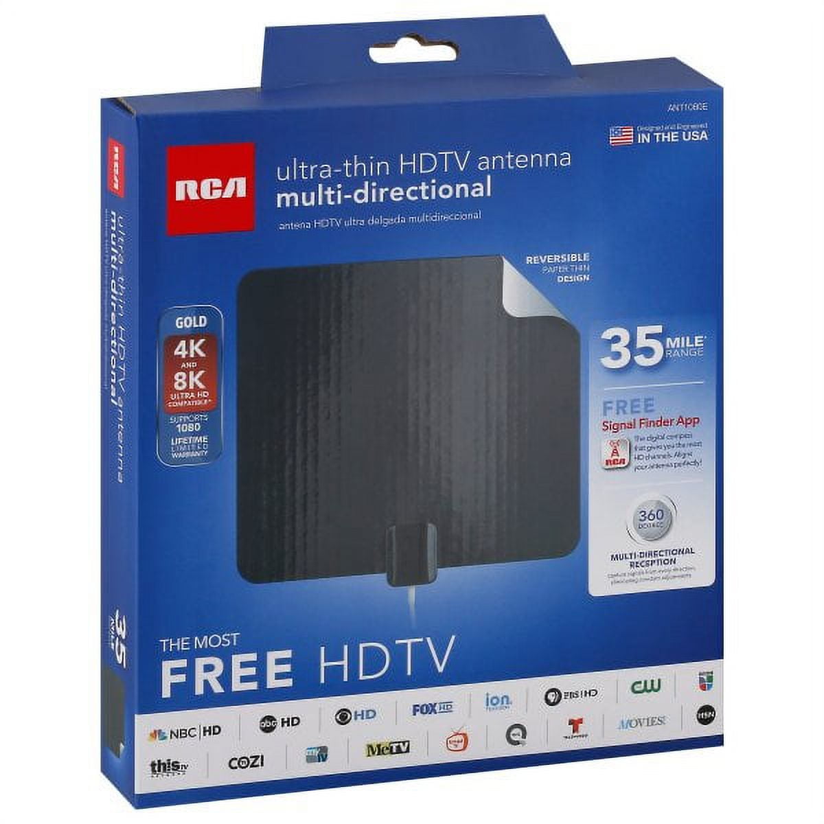 Indoor HDTV44 UHF  VHF Flat Antenna44 Black