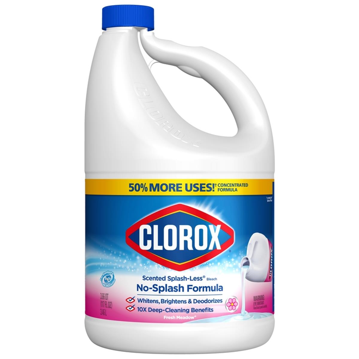 Clorox 1005781 117 oz Splash-Less Regular Scent Bleach - Pack of 3 -  The Clorox Company
