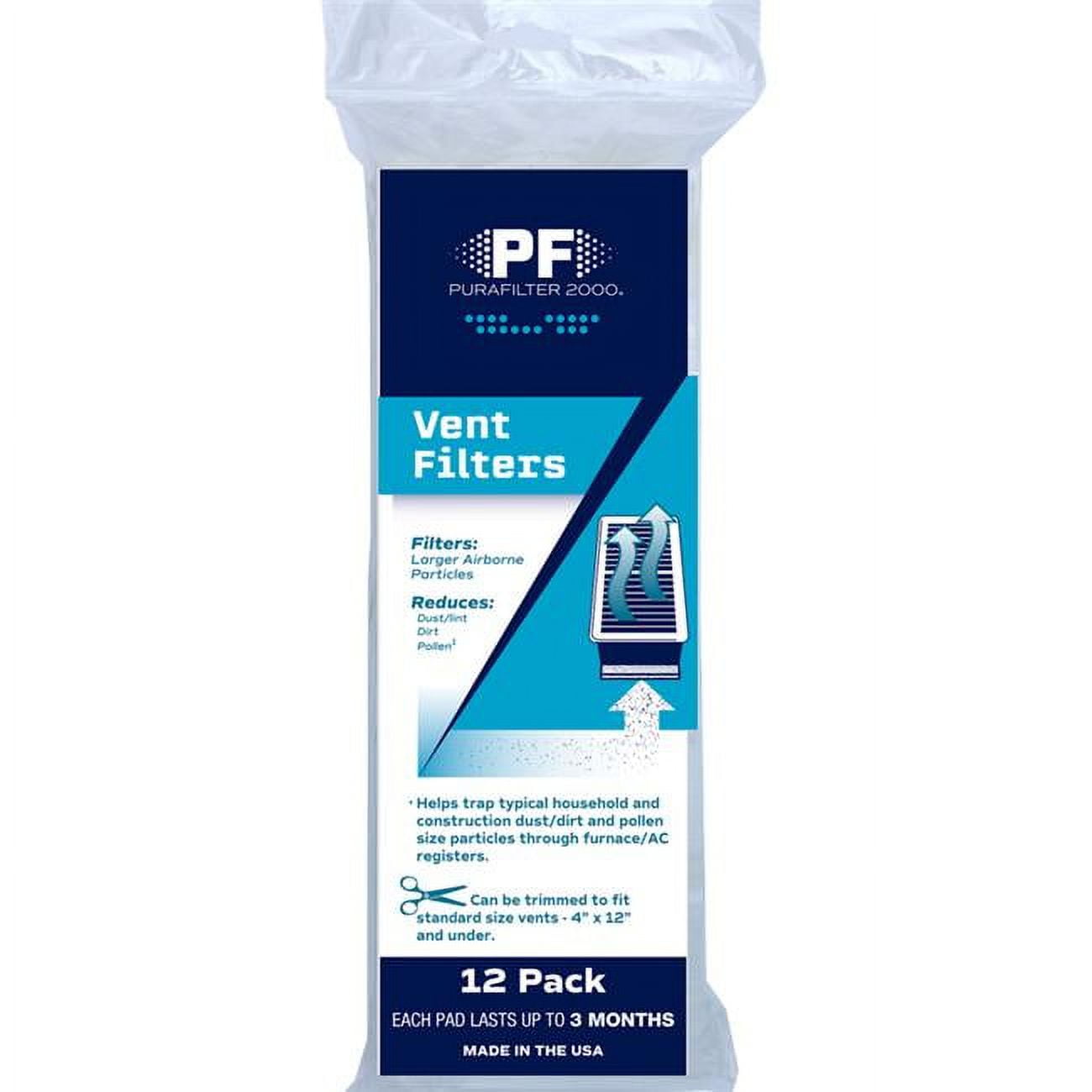 Protect Plus  12 x 4 in. Purafilter 2000 Rectangular Vent Filter - Pack of 12